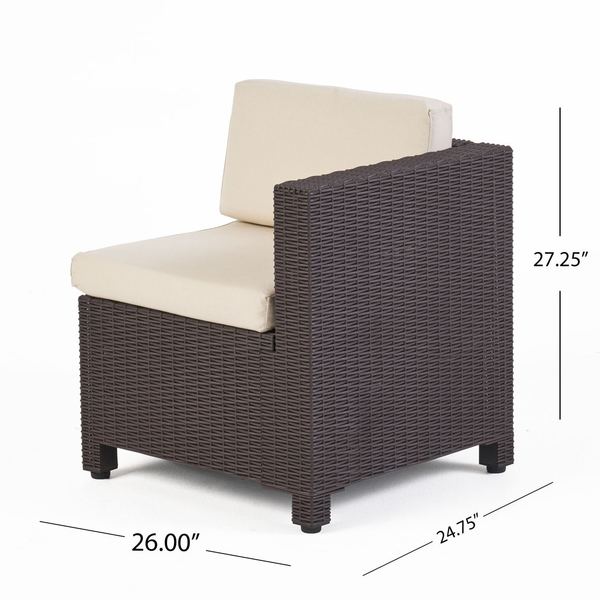 Kailani Outdoor Injection Molded Small Space 3 Seater L Shaped Sectional by Christopher Knight Home
