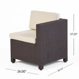 Kailani Outdoor Injection Molded Small Space 3 Seater L Shaped Sectional by Christopher Knight Home