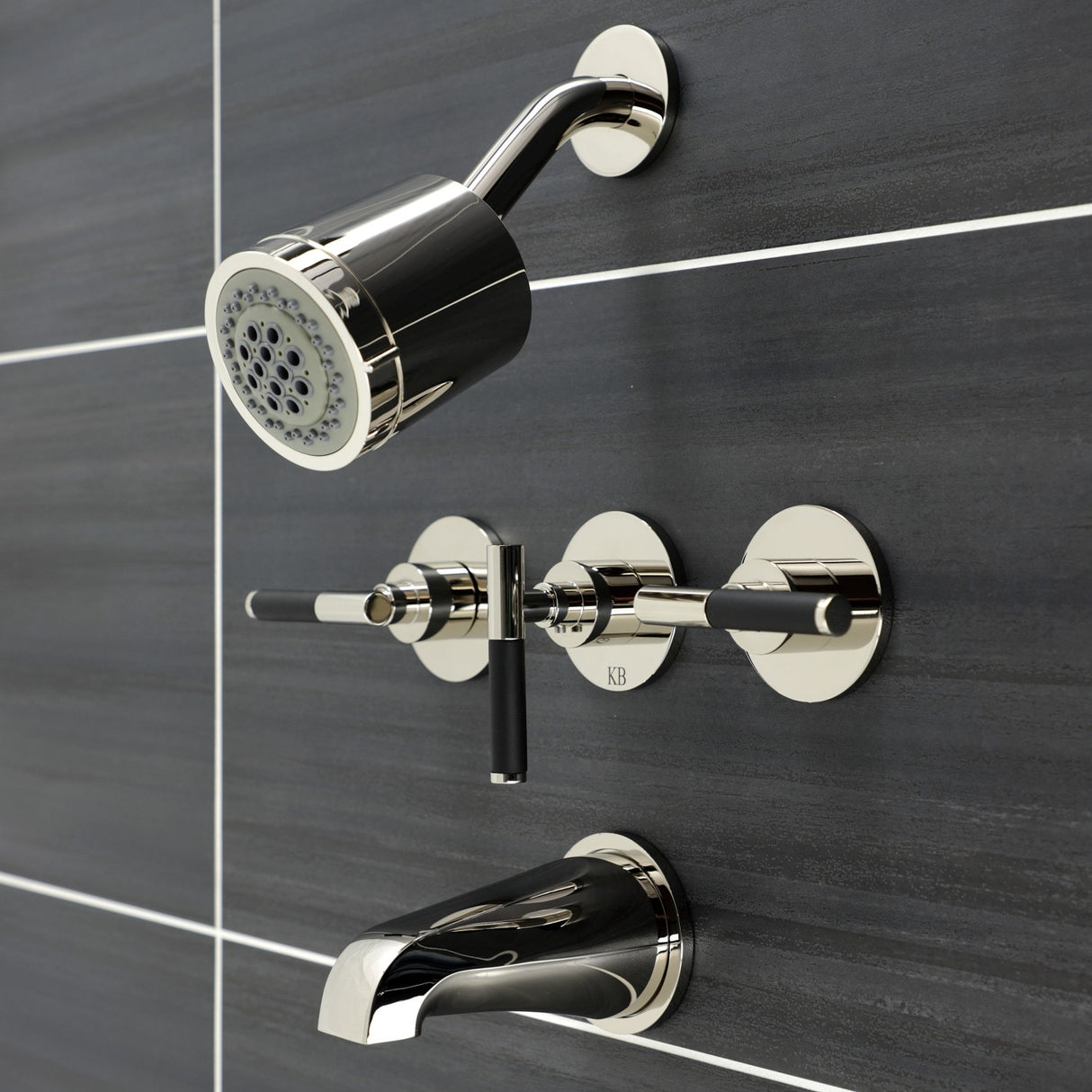 Kingston Brass Kaiser Three-Handle Tub and Shower Faucet