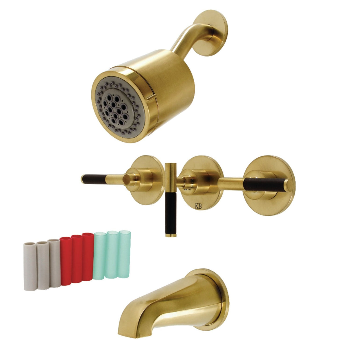 Kingston Brass Kaiser Three-Handle Tub and Shower Faucet