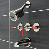 Kingston Brass Kaiser Three-Handle Tub and Shower Faucet