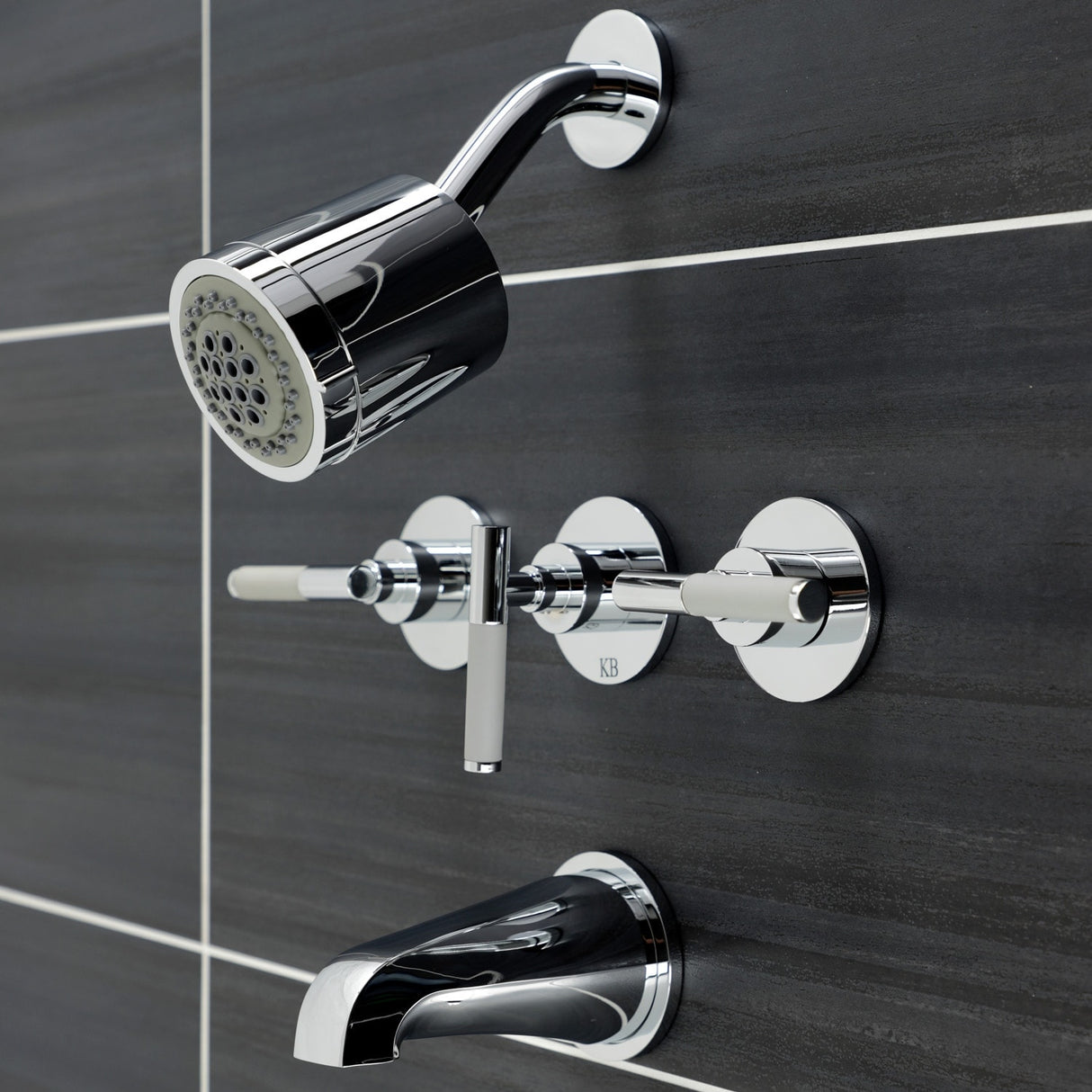 Kingston Brass Kaiser Three-Handle Tub and Shower Faucet