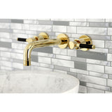 Kingston Brass Kaiser Two-Handle 3-Hole Wall Mount Bathroom Faucet