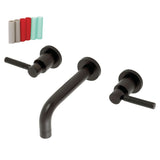 Kingston Brass Kaiser Two-Handle 3-Hole Wall Mount Bathroom Faucet