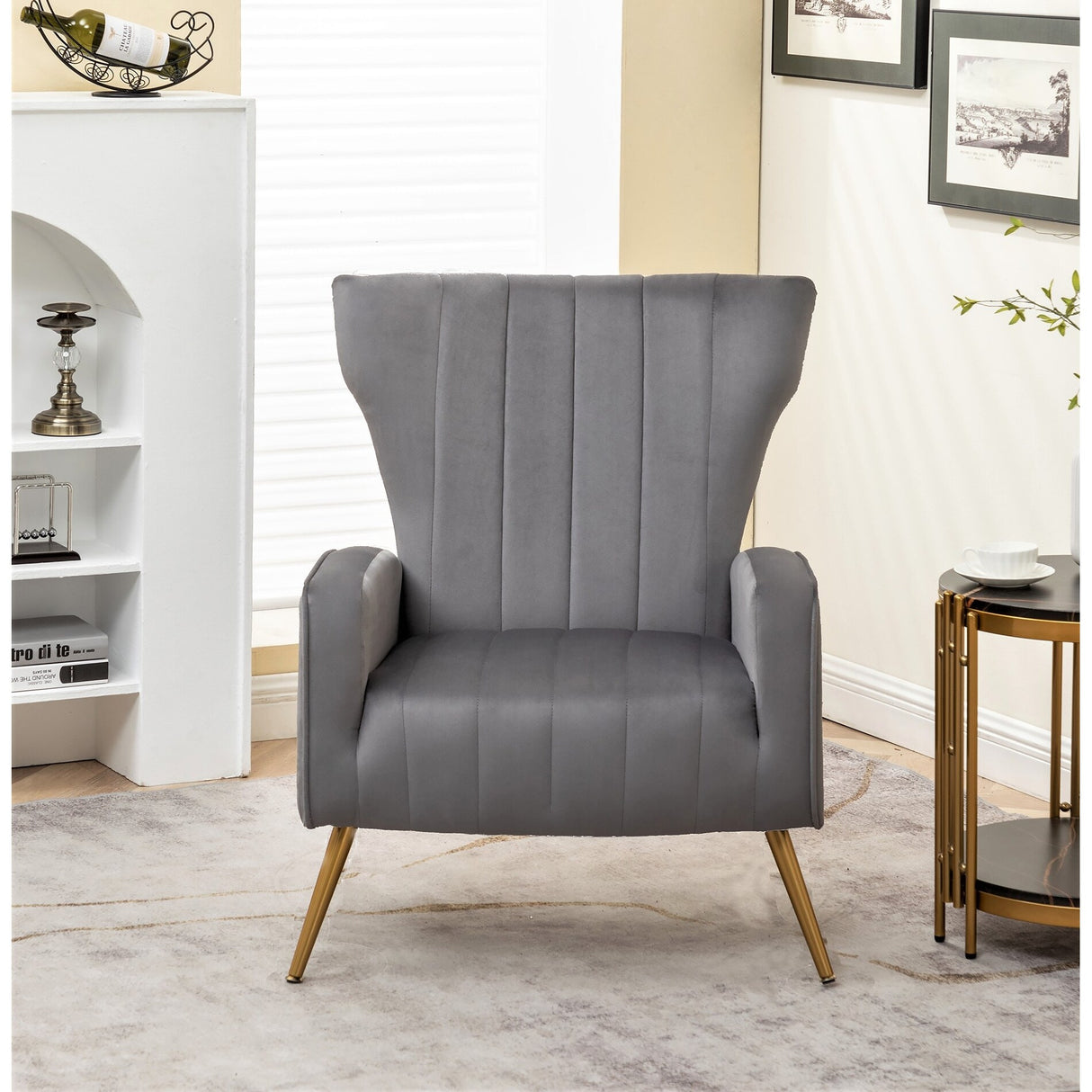 Kaleigh 27.6"W Velvet Square Arm Sofa Chair