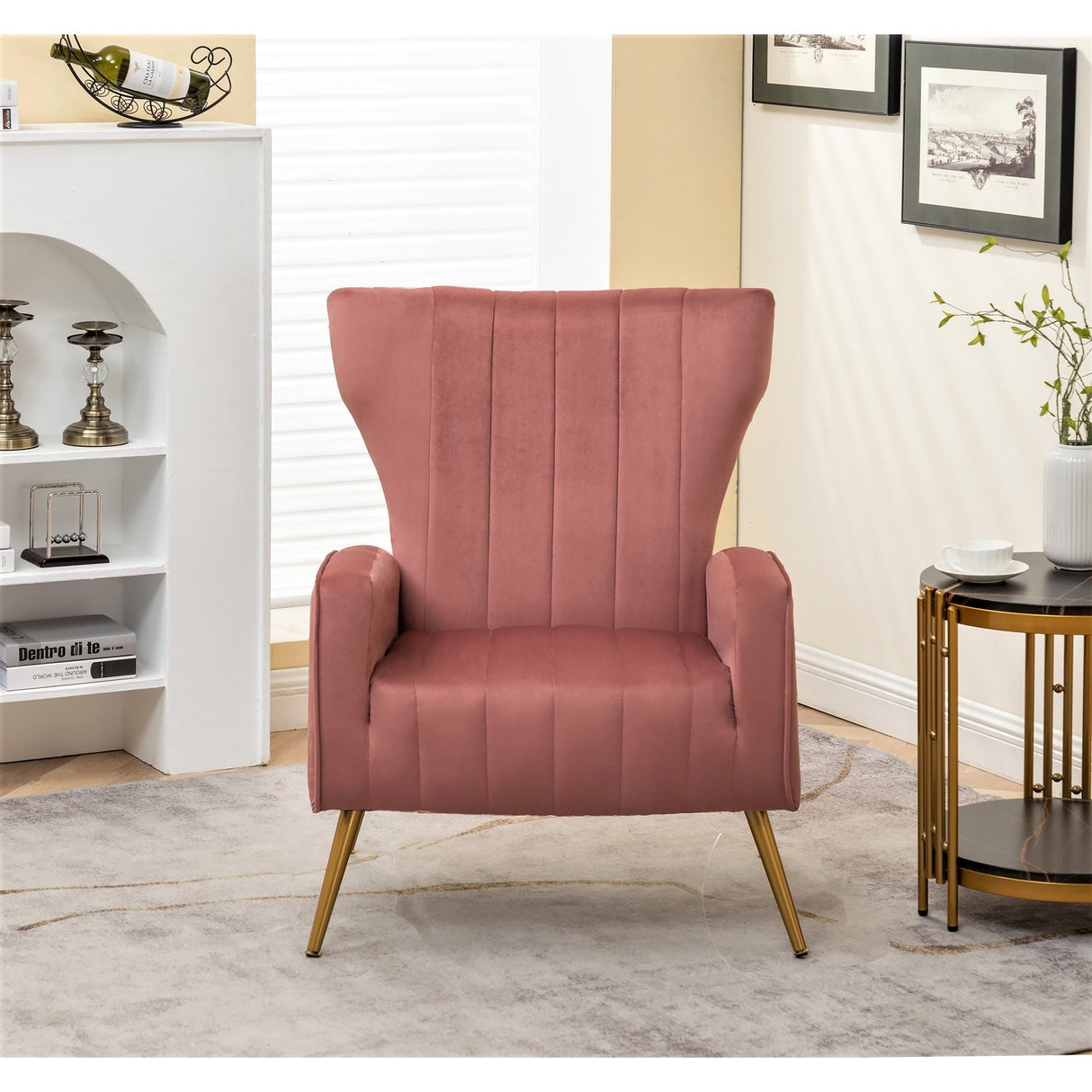 Kaleigh 27.6"W Velvet Square Arm Sofa Chair