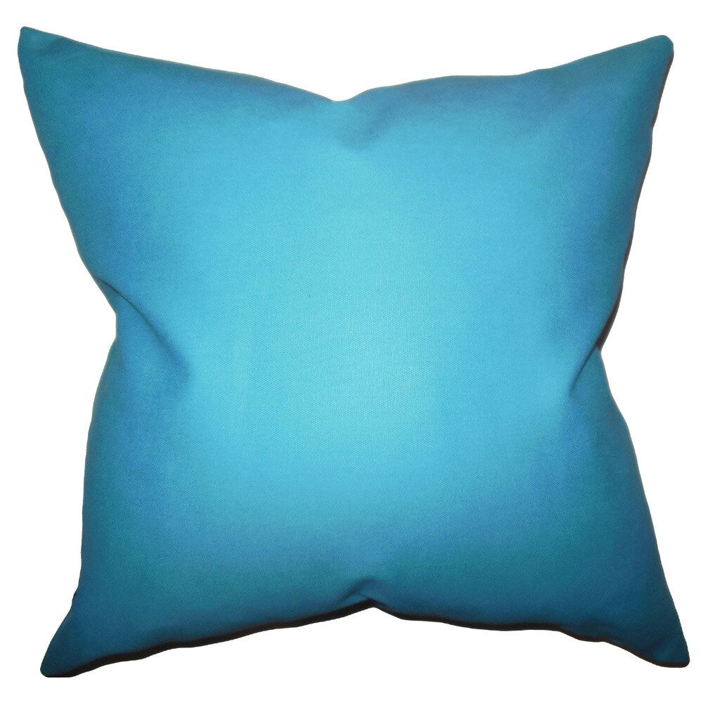 Kalindi Solid 24-inch Feather Throw Pillow Aqua Blue