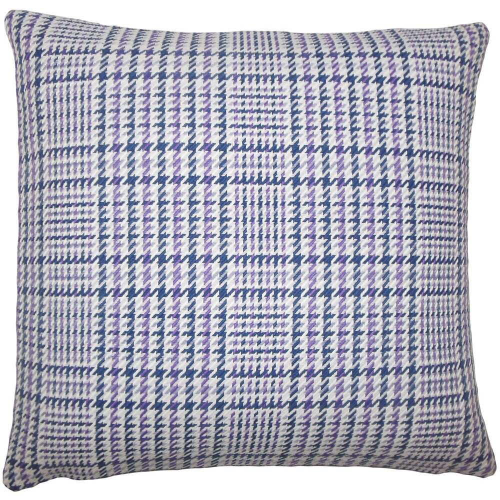 Kalle Plaid 24-inch Feather Throw Pillow - Plum