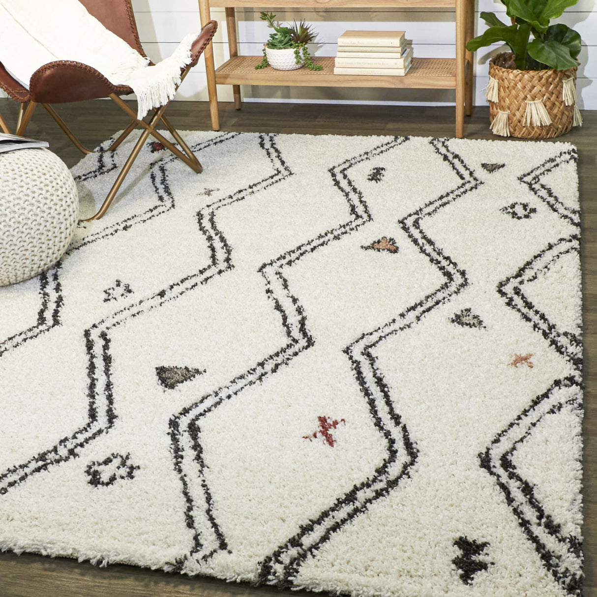 Kallos Tribal Shag Area Rug