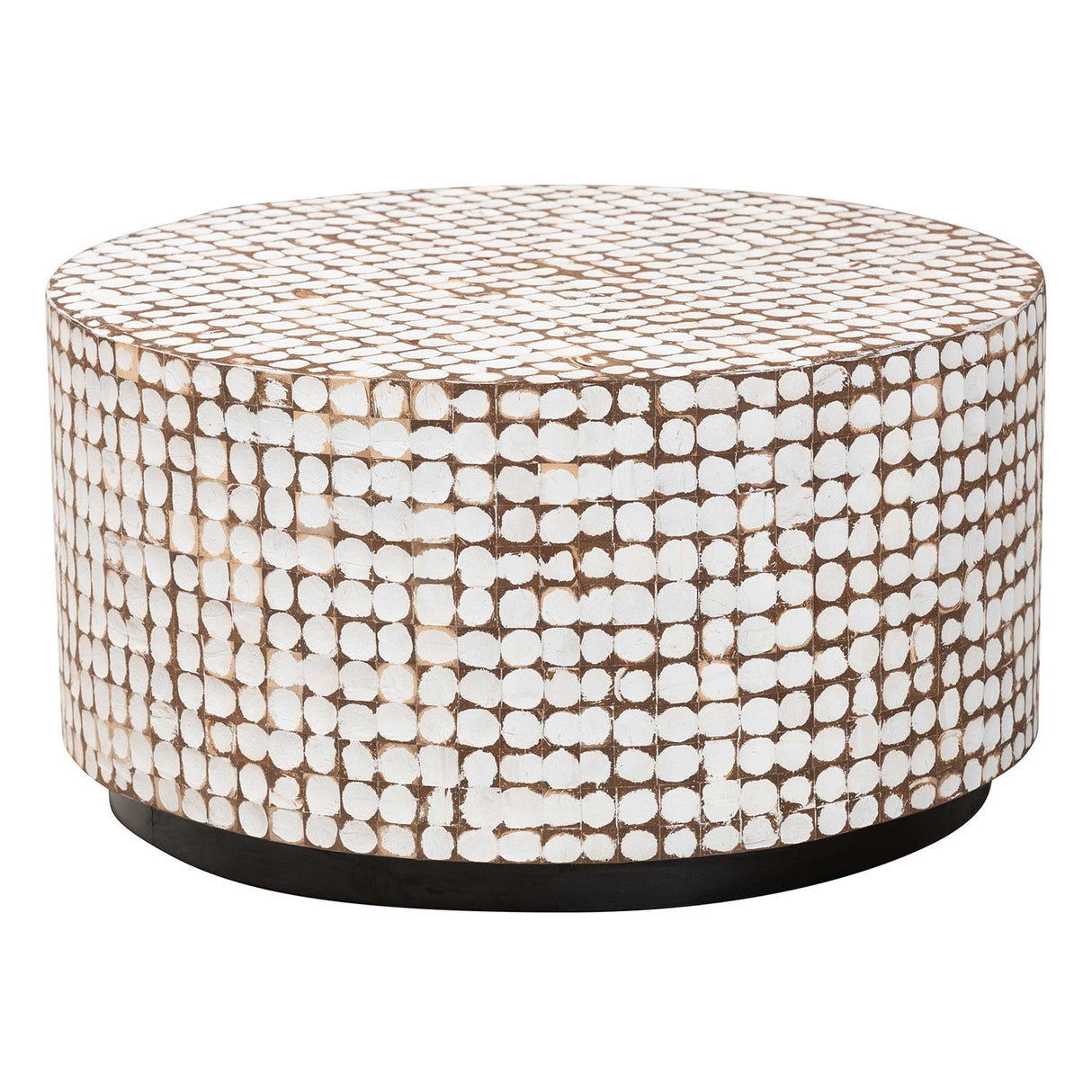 Kaloni Bohemian Coconut Shell and Acacia Wood Coffee Table