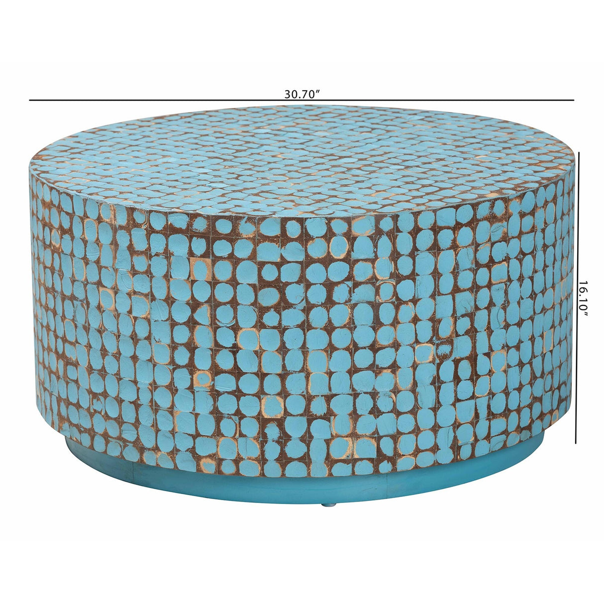 Kaloni Bohemian Coconut Shell and Acacia Wood Coffee Table