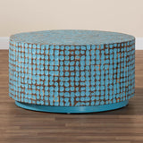 Kaloni Bohemian Coconut Shell and Acacia Wood Coffee Table