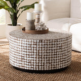 Kaloni Bohemian Coconut Shell and Acacia Wood Coffee Table