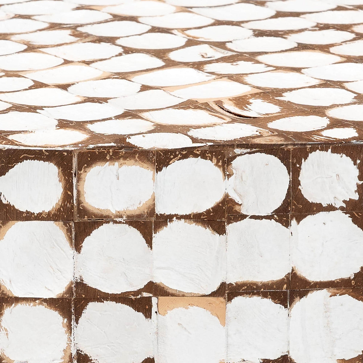 Kaloni Bohemian Coconut Shell and Acacia Wood Coffee Table