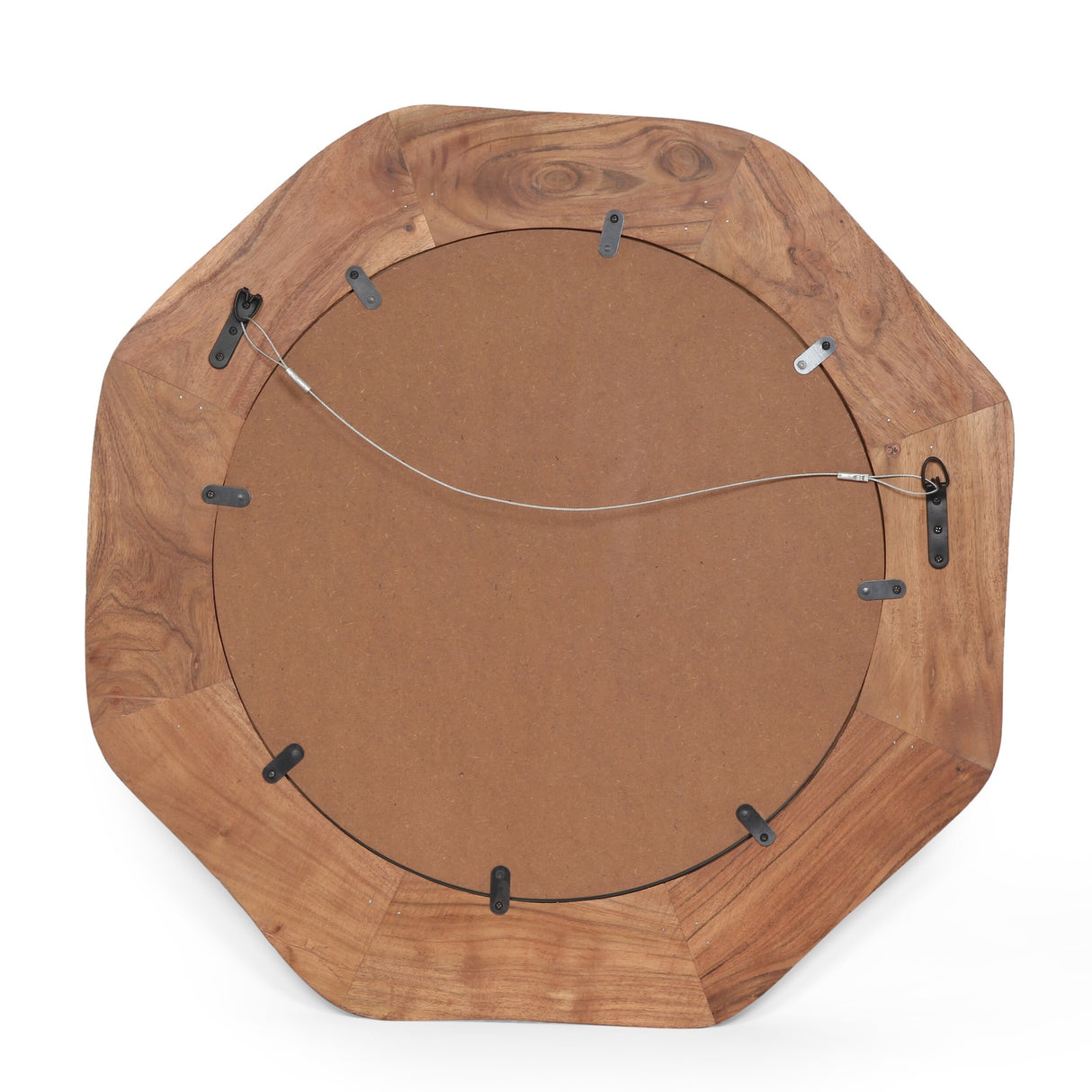 Kamin Rustic Handcrafted Acacia Wood Round Wall Mirror by Christopher Knight Home - Natural - 30.00" L x 1.00" W x 30.00" H