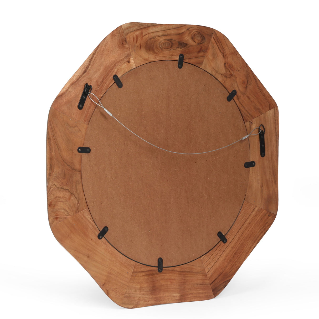 Kamin Rustic Handcrafted Acacia Wood Round Wall Mirror by Christopher Knight Home - Natural - 30.00" L x 1.00" W x 30.00" H