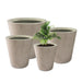 Kante 20.9", 17.7", 15" and 12.6"H Cylindrical Lightweight Concrete Modern Planters (Set of 4)