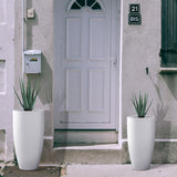 Kante 31.4" and 23.6"H Concrete Tall Planters (Set of 2), Large Outdoor Indoor Decorative Pot with Drainage Hole and Rubber Plug