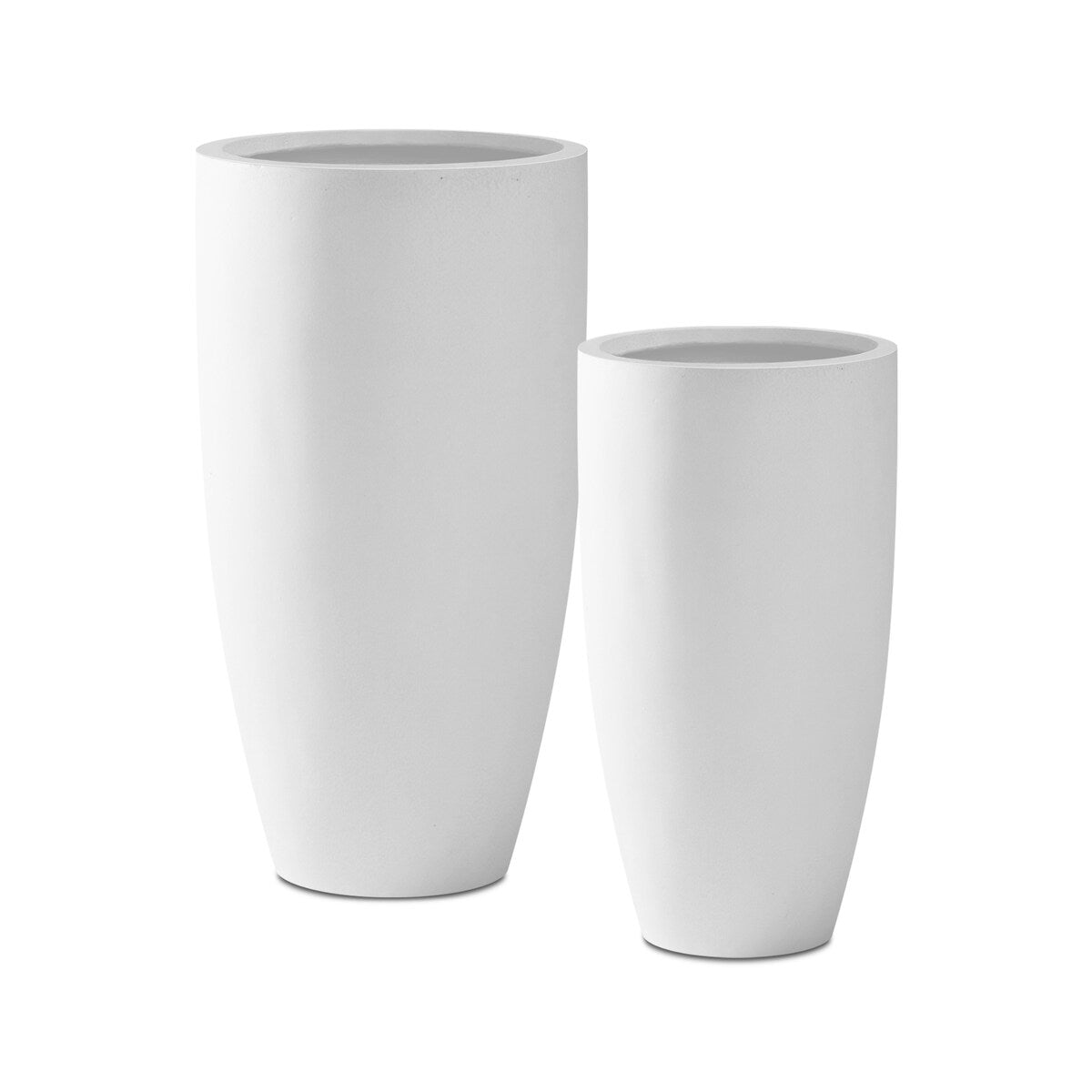 Kante 31.4" and 23.6"H Concrete Tall Planters (Set of 2), Large Outdoor Indoor Decorative Pot with Drainage Hole and Rubber Plug