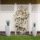 Kante 31.4" and 23.6"H Concrete Tall Planters (Set of 2), Large Outdoor Indoor Decorative Pot with Drainage Hole and Rubber Plug