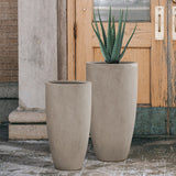 Kante 31.4" and 23.6"H Concrete Tall Planters (Set of 2), Large Outdoor Indoor Decorative Pot with Drainage Hole and Rubber Plug