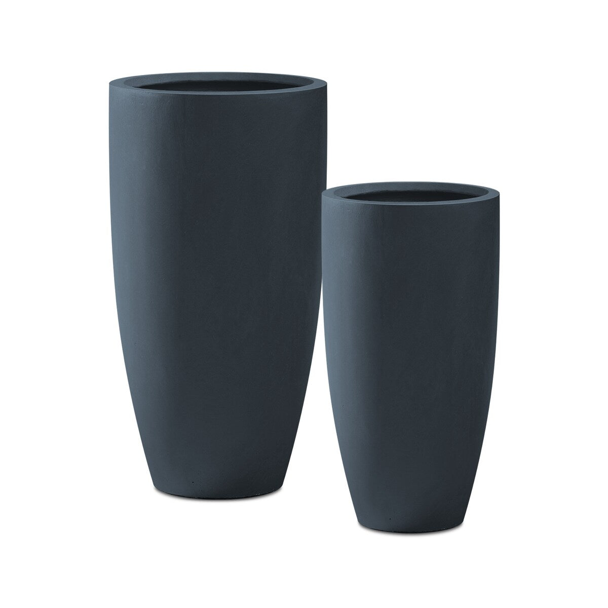 Kante 31.4" and 23.6"H Concrete Tall Planters (Set of 2), Large Outdoor Indoor Decorative Pot with Drainage Hole and Rubber Plug