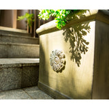 Kante Lightweight Classic Square Chrysanthemum Planter, 11.8 Inch Tall, Vintage Limestone