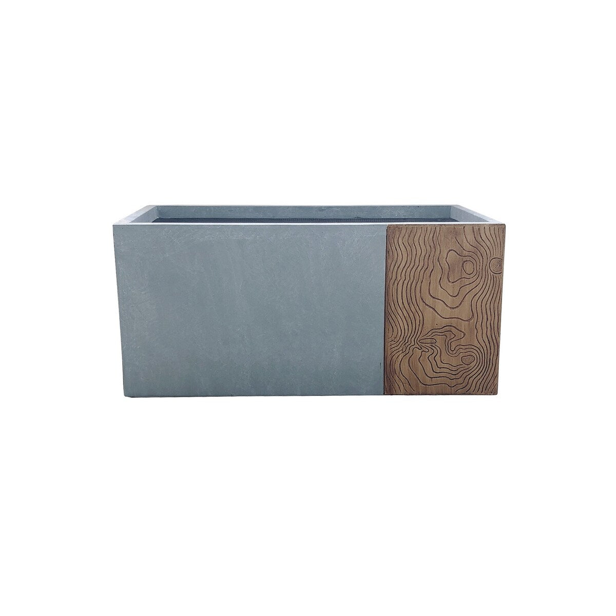 Kante Lightweight Concrete Modern Rectangle Outdoor Planter, 31 Inch