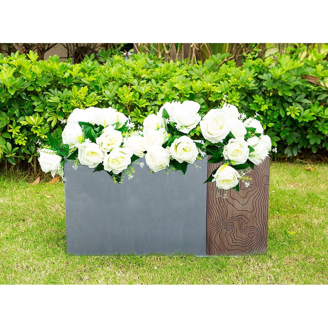 Kante Lightweight Concrete Modern Rectangle Outdoor Planter, 31 Inch