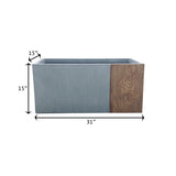 Kante Lightweight Concrete Modern Rectangle Outdoor Planter, 31 Inch