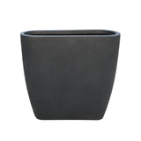 Kante Lightweight Concrete Modern Tall Oval Outdoor Planter, Large, 30.7 Inch Tall, Charcoal