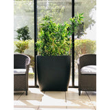 Kante Lightweight Concrete Modern Tall Oval Outdoor Planter, Large, 30.7 Inch Tall, Charcoal