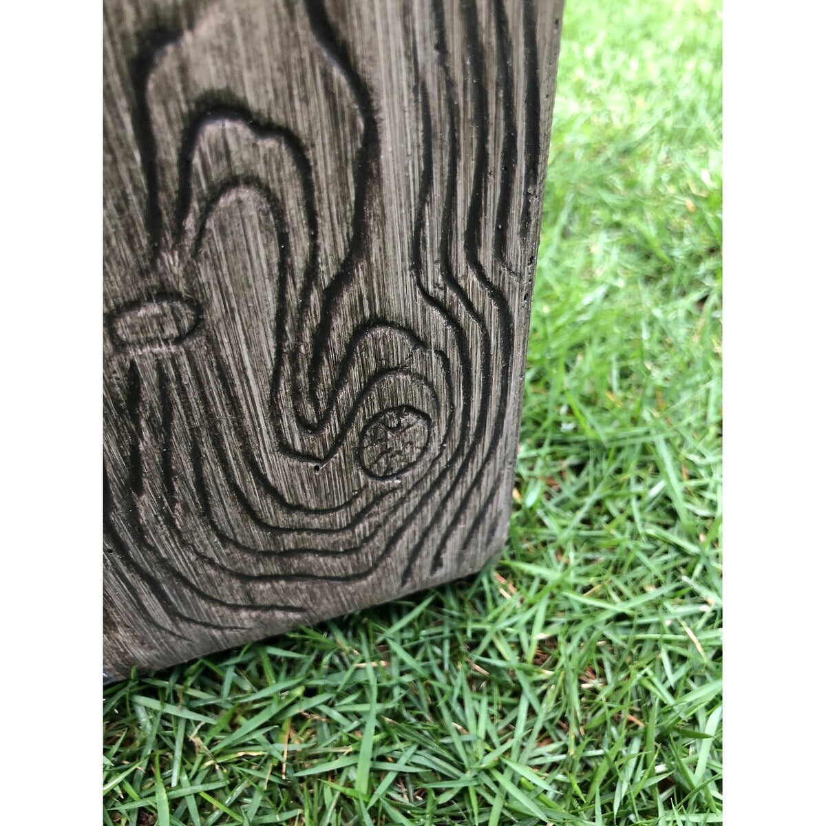 Kante Set of 2 Lightweight Concrete Modern Rectangle Outdoor Planters, 31 and 23 Inch Long, Lodgepole - 15"W x 31"L x 15"H