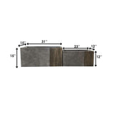 Kante Set of 2 Lightweight Concrete Modern Rectangle Outdoor Planters, 31 and 23 Inch Long, Lodgepole - 15"W x 31"L x 15"H