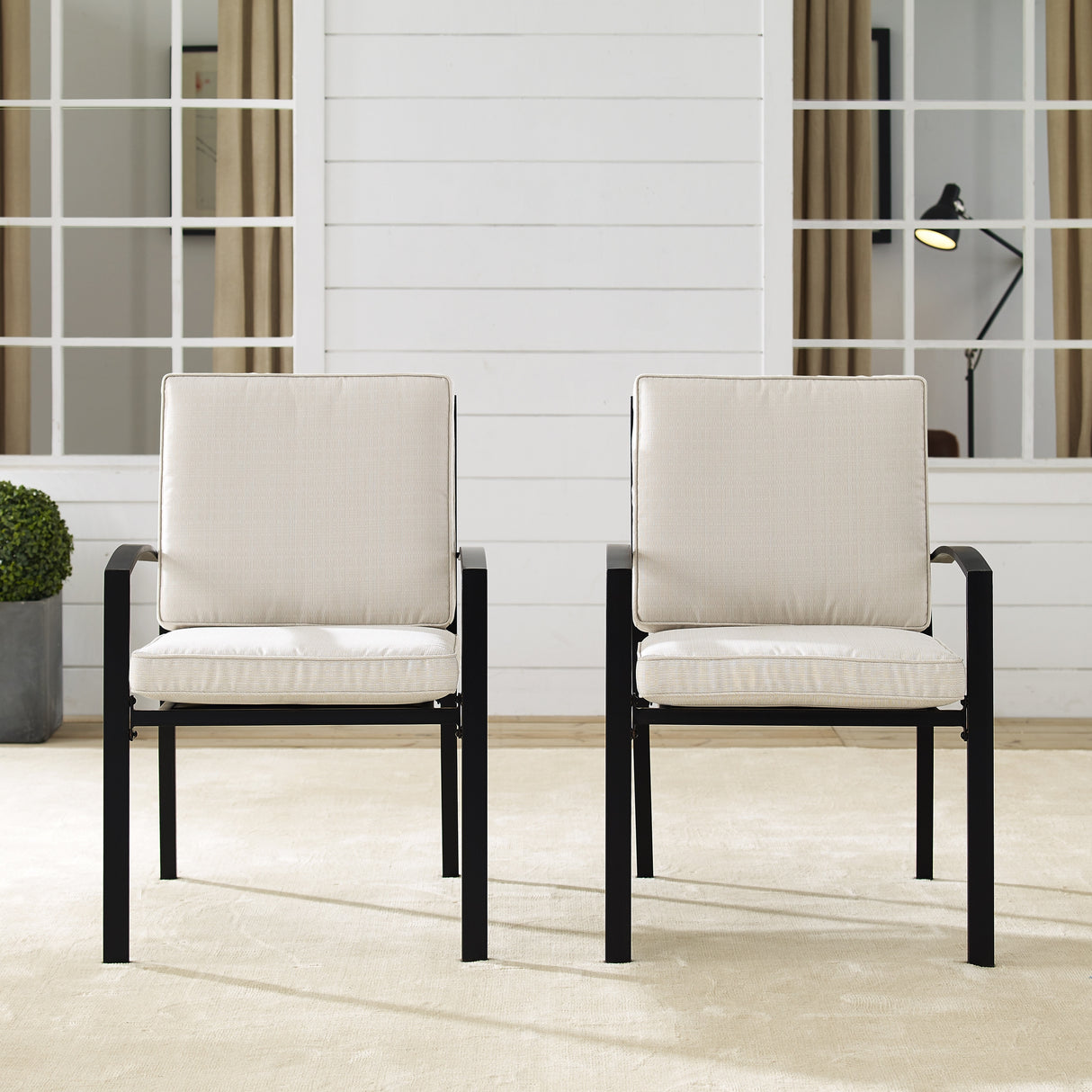 Crosley Kaplan 2Pc Outdoor Dining Chair Set - 24.75"W x 24.75"D x 37"H