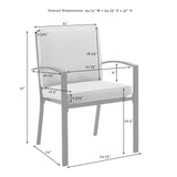 Crosley Kaplan 2Pc Outdoor Dining Chair Set - 24.75"W x 24.75"D x 37"H