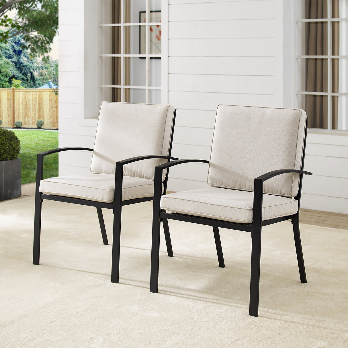 Crosley Kaplan 2Pc Outdoor Dining Chair Set - 24.75"W x 24.75"D x 37"H