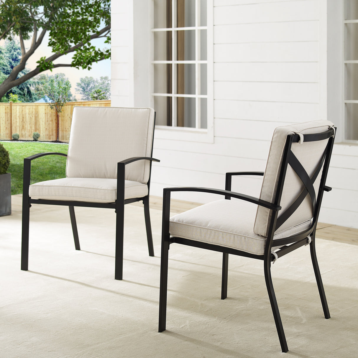 Crosley Kaplan 2Pc Outdoor Dining Chair Set - 24.75"W x 24.75"D x 37"H