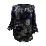 Karen Kane Women's Velvet Burnout Ruffle-Sleeve Top