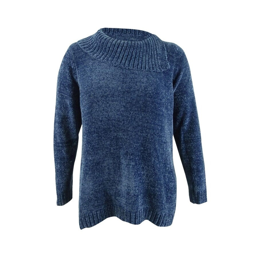 Karen Scott Women's Plus Size Chenille Split Neck Pullover