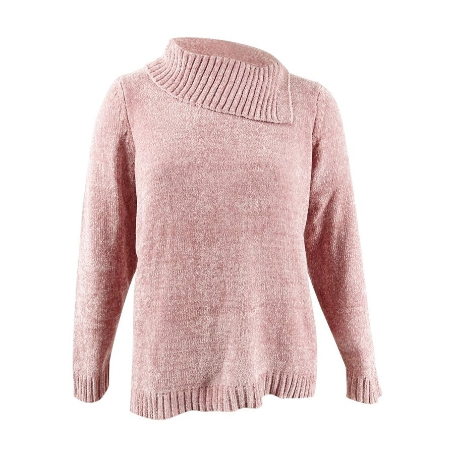Karen Scott Women's Plus Size Chenille Split Neck Pullover