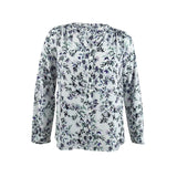 Karl Lagerfeld Paris Women's Floral-Print Button-Down Blouse (XXS, White Multi)