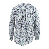 Karl Lagerfeld Paris Women's Floral-Print Button-Down Blouse (XXS, White Multi)