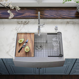 Karran Elite WSA-42-PK1 Apron Front Farmhouse 30" Single Bowl Stainless Steel Workstation Sink