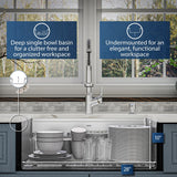 Karran Elite WSA-42-PK1 Apron Front Farmhouse 30" Single Bowl Stainless Steel Workstation Sink