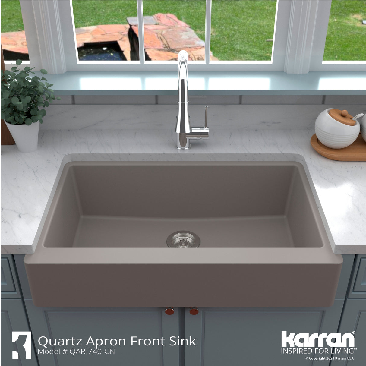 Karran Retrofit Apron Quartz Single Bowl Kitchen Sink