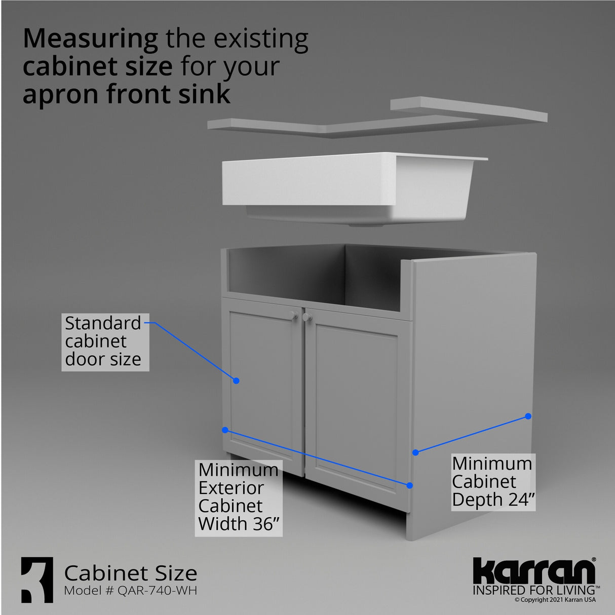 Karran Retrofit Apron Quartz Single Bowl Kitchen Sink