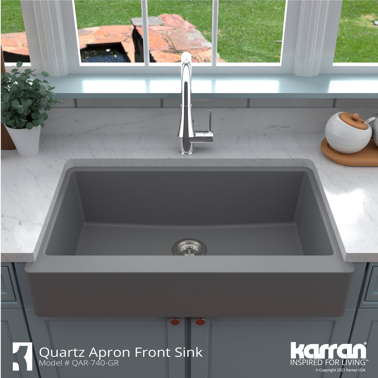 Karran Retrofit Apron Quartz Single Bowl Kitchen Sink