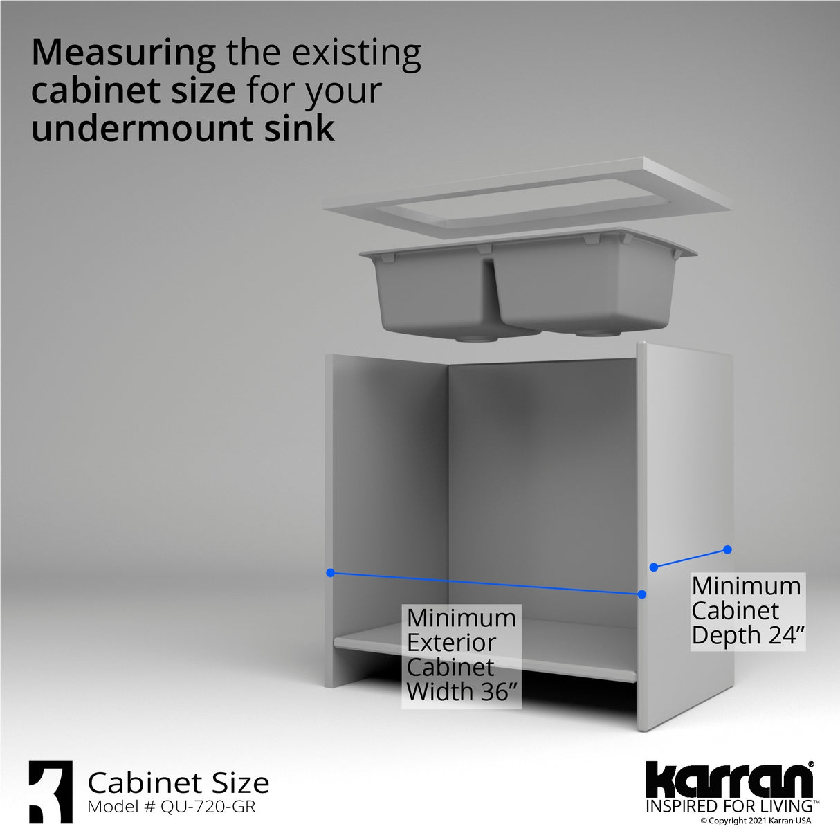 Karran Undermount Quartz Double Bowl Kitchen Sink