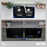 Karran Undermount Quartz Double Bowl Kitchen Sink